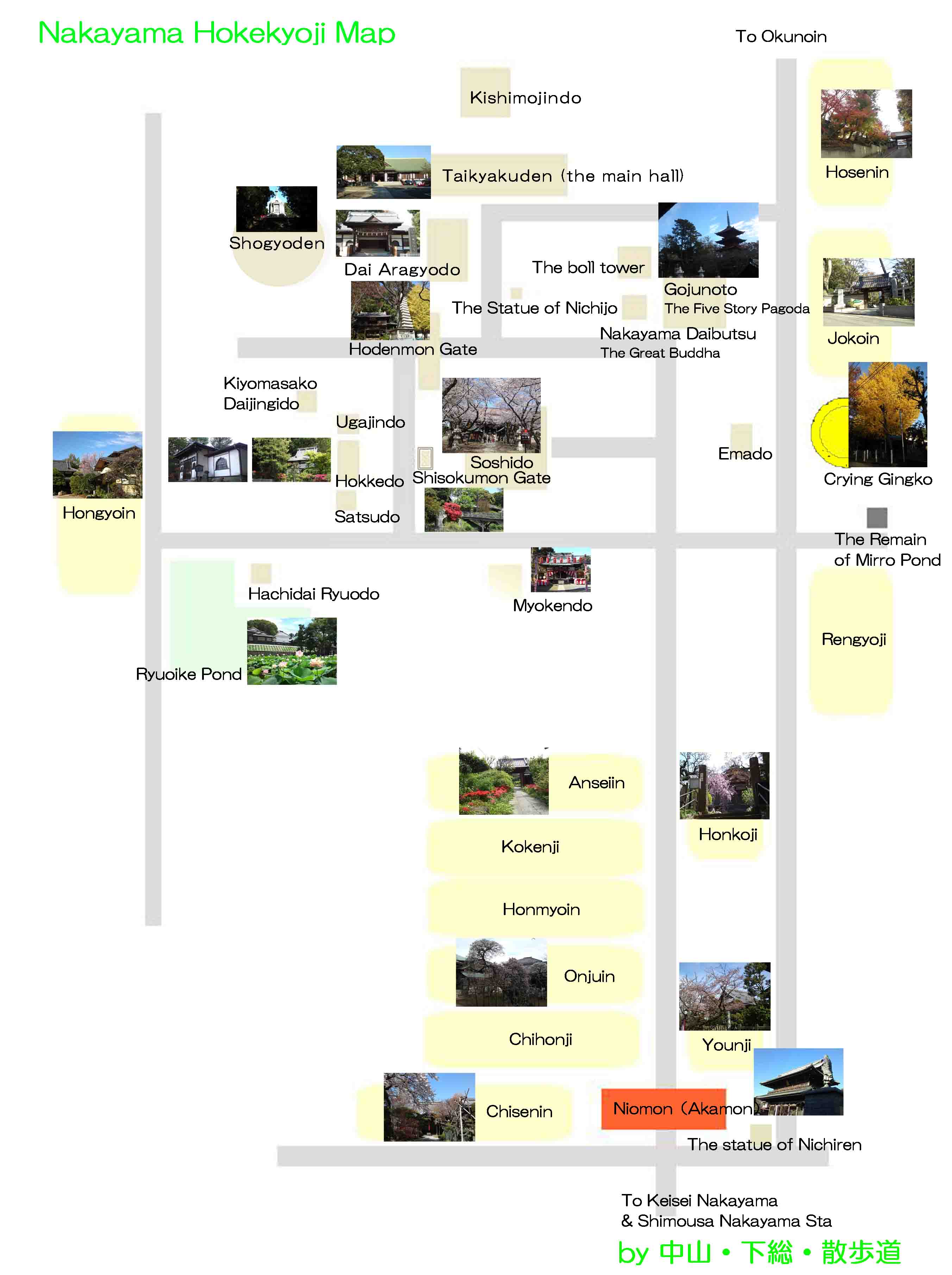 the map to Hongyoin Temple