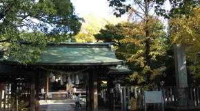 the main gate of Katsushika Hachimangu