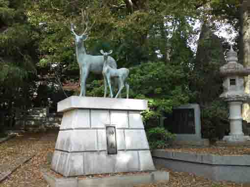 the statue of deers in Kashima Jinja Shrine